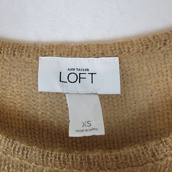 4/$20 LOFT Ann Taylor Mohair Blend Open Weave Crewneck Pullover Sweater Size XS - Picture 3 of 5